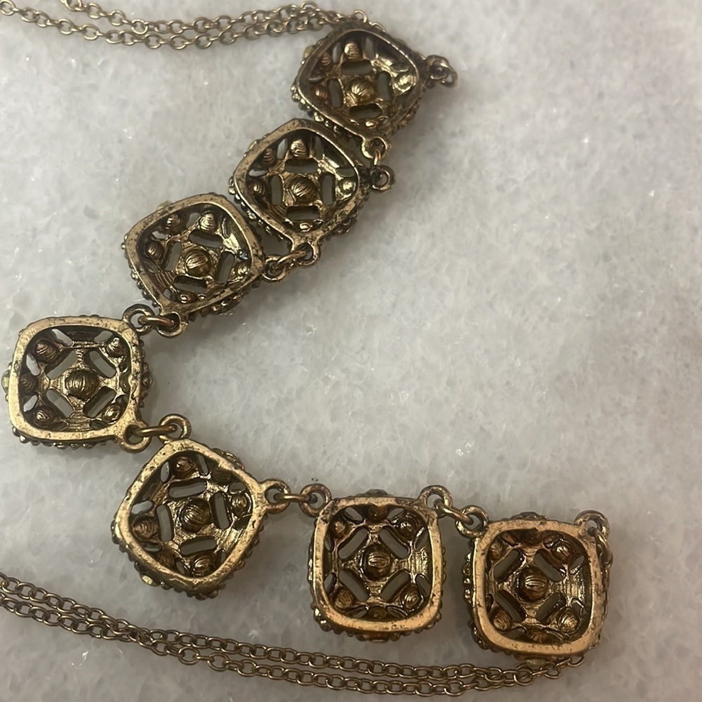 Necklace Stunning Statement Square Simulated Diam… - image 6